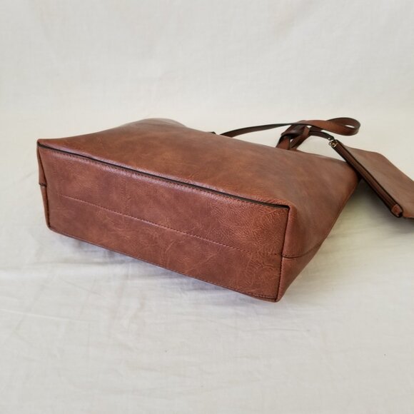 NWOT! Montana West Faux Leather Tote Shoulder Bag Purse w/Matching Bonus Pouch - Picture 10 of 10